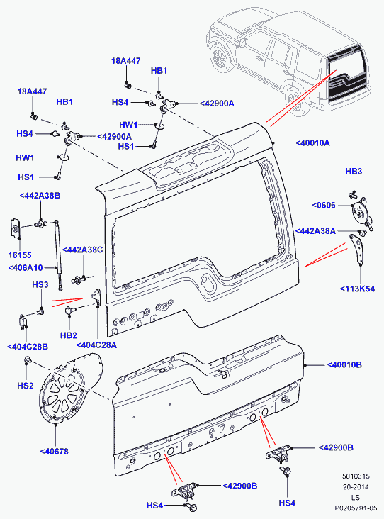 Rover BHE780060 - Газова пружина, кришка багажник avtolavka.club