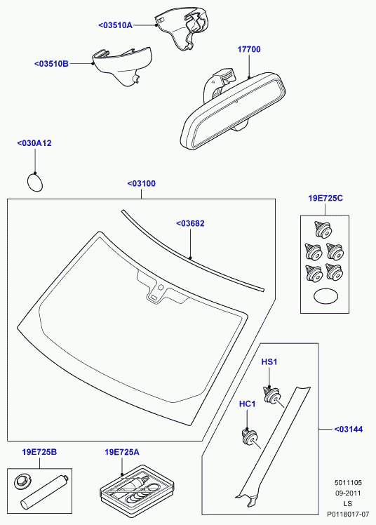 Land Rover IPN500050 - Пружинний затиск, монтаж скла avtolavka.club