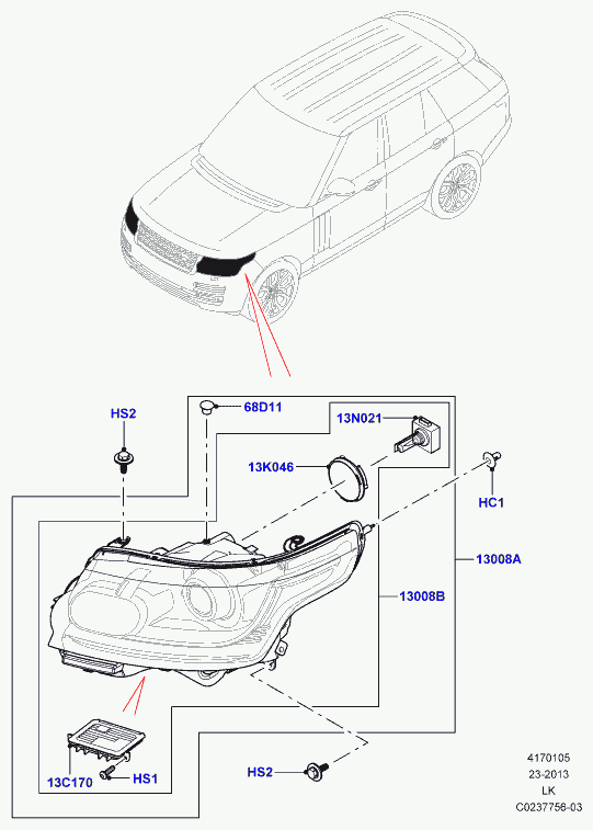 Land Rover LR014114 - Попередньо включений прилад, газорозрядна лампа avtolavka.club