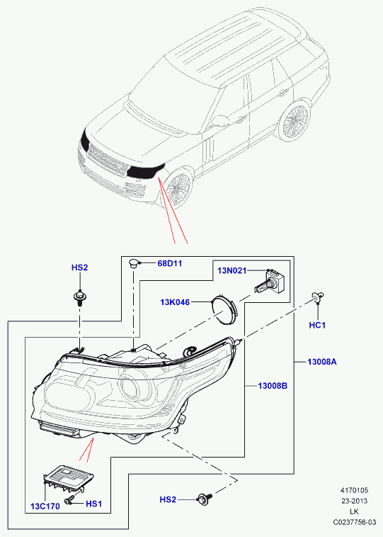 Land Rover LR046921 - Основна фара avtolavka.club