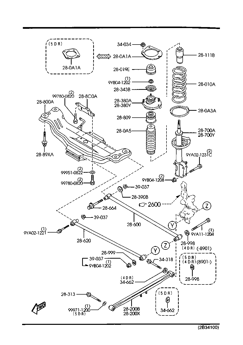 MAZDA B25H-28-380A - Опора стійки амортизатора, подушка avtolavka.club