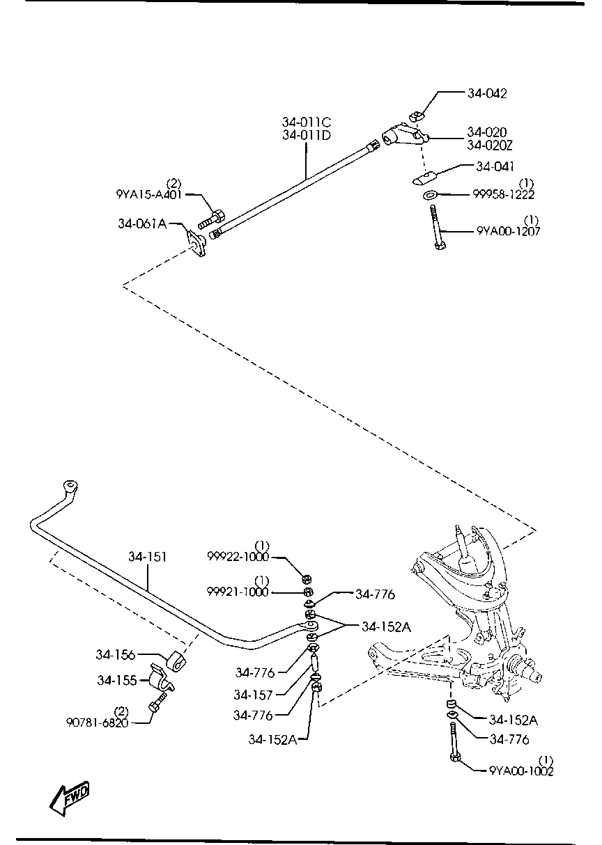 MAZDA UH71-34-152 - Тяга / стійка, стабілізатор avtolavka.club