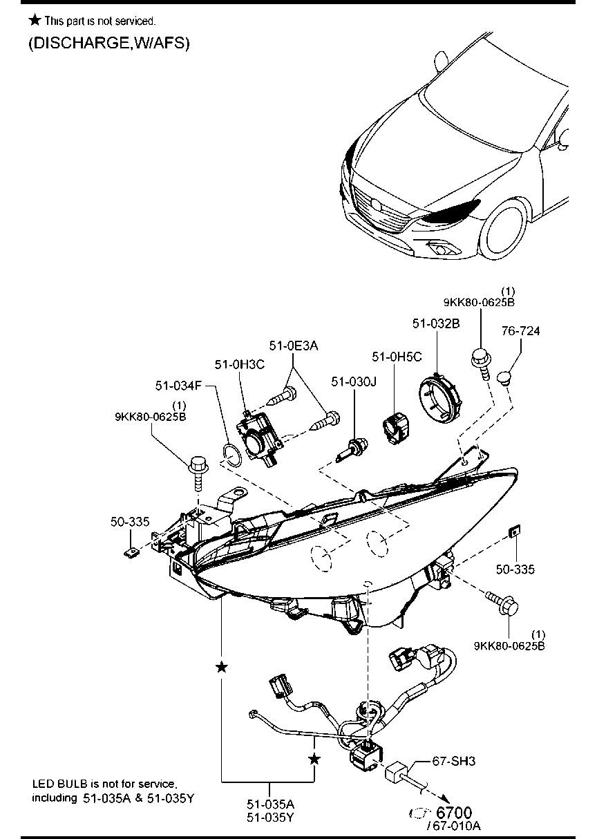 MAZDA 90703-9350 - Лампа розжарювання, фара дальнього світла avtolavka.club