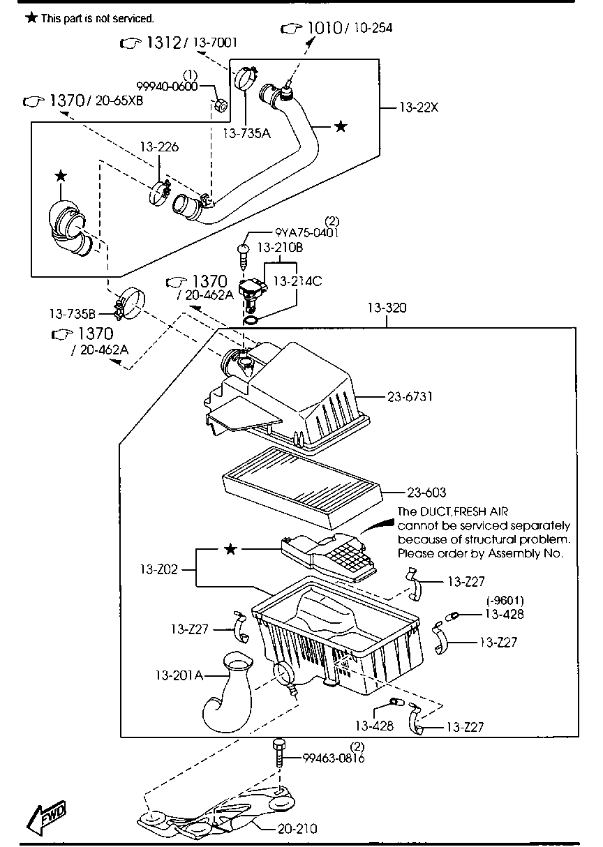 MAZDA (FAW) RF4F-13-Z40 - ELEMENT,AIR CLEANER avtolavka.club