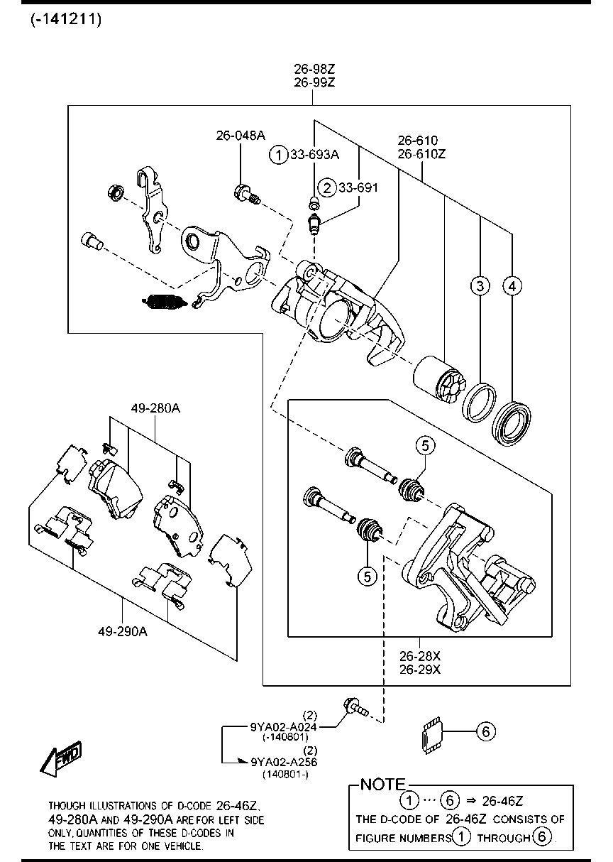 MAZDA K011-26-29X - Направляючий болт, корпус скоби гальма avtolavka.club