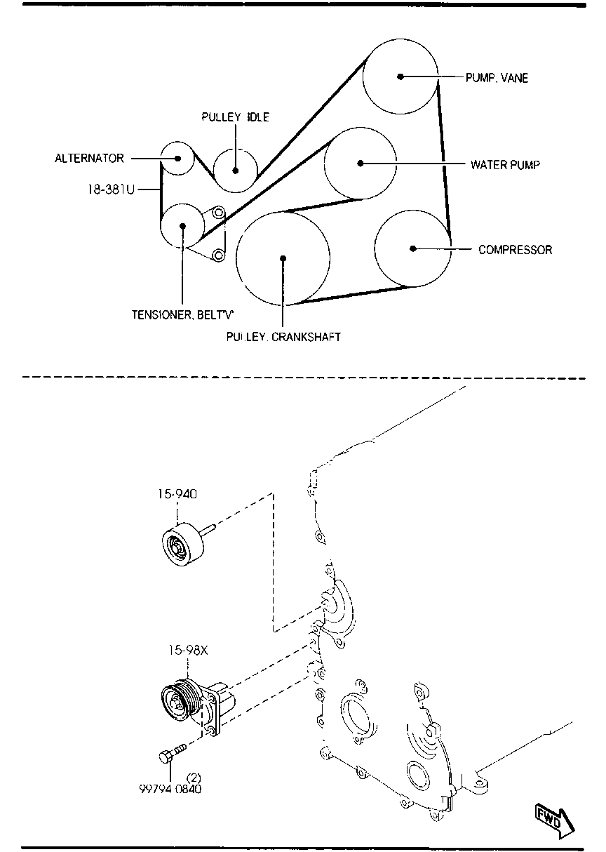 MAZDA LFG1-15-980B - Натягувач ременя, клинові зуб. avtolavka.club