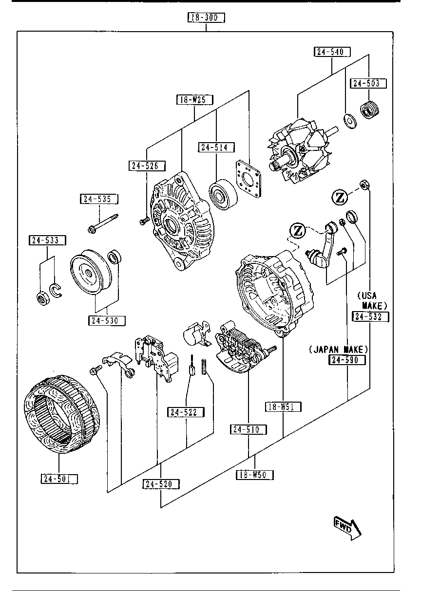 MAZDA B66S-18-W51 - COVER,REAR-ALTERNATOR avtolavka.club