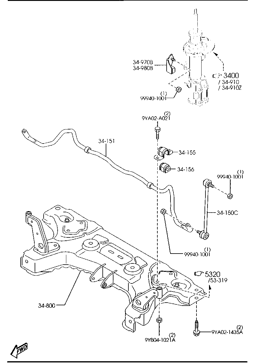 FORD D651-34-170 - Тяга / стійка, стабілізатор avtolavka.club