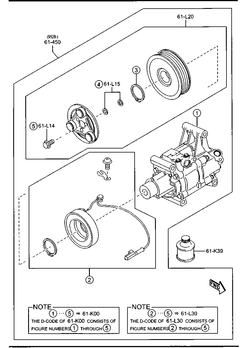 MAZDA D651-61-450G - Компресор, кондиціонер avtolavka.club