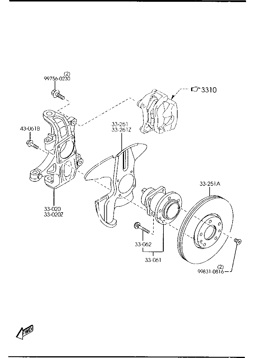 MAZDA F157-33-251 - Гальмівний диск avtolavka.club