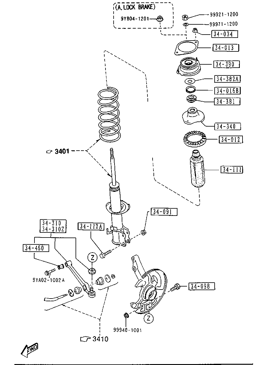 MAZDA D001-34-381 - Опора стійки амортизатора, подушка avtolavka.club