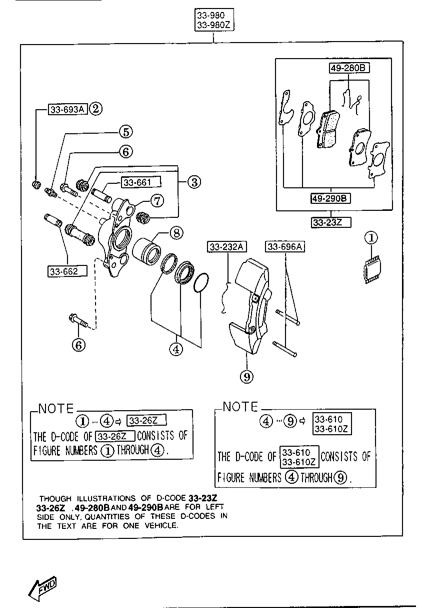 Mercury B4Y6-33-23ZA - Гальмівні колодки, дискові гальма avtolavka.club