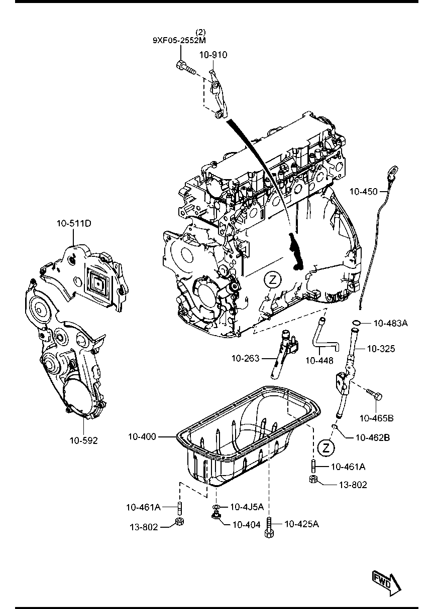 MAZDA Y401-10-400B - Масляний піддон avtolavka.club