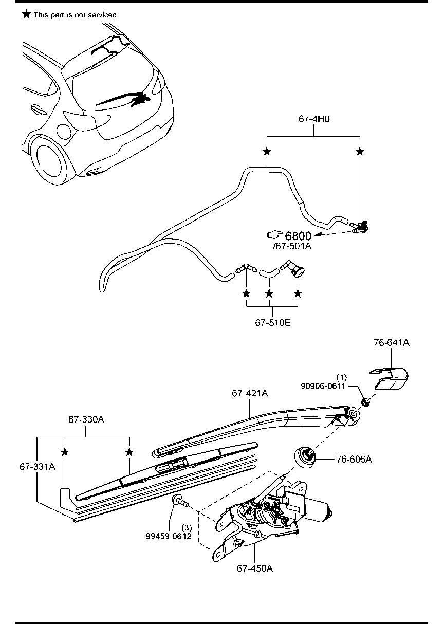 MAZDA DB5K-67-330 - BLADE,WIPER-REAR avtolavka.club