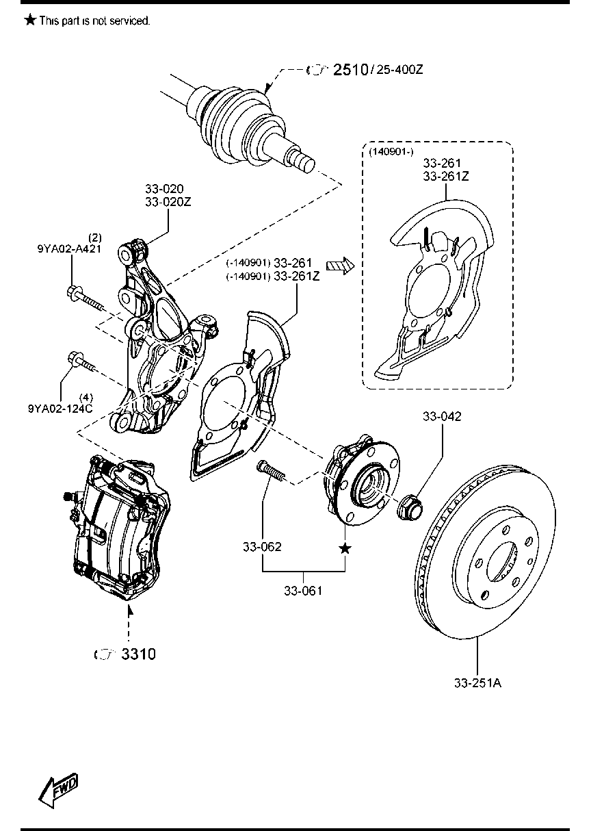 MAZDA B45A-33-251A - Гальмівний диск avtolavka.club