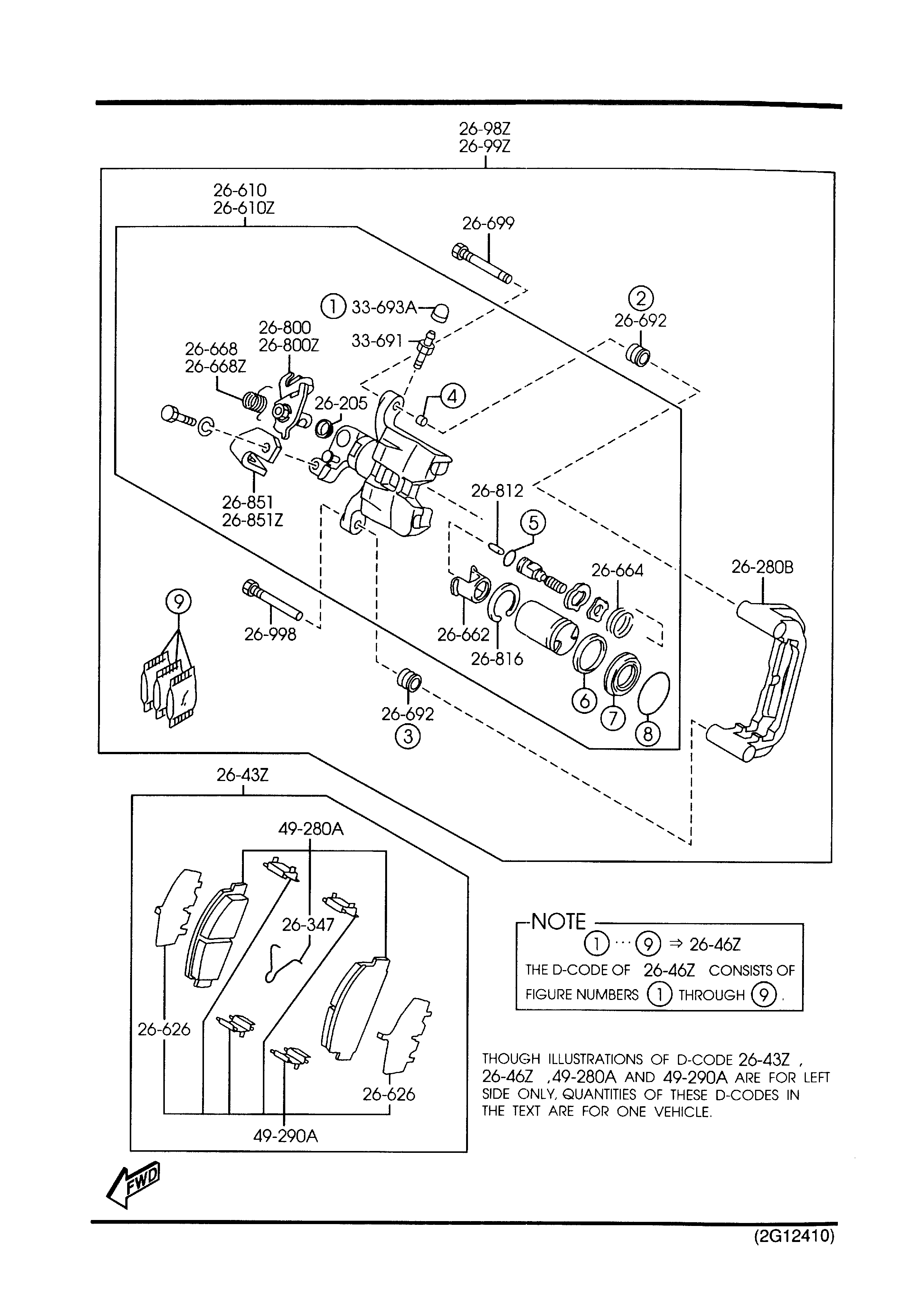 MAZDA GKYA-26-43Z - Гальмівні колодки, дискові гальма avtolavka.club