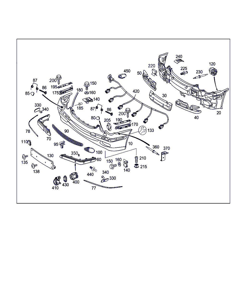 Mercedes-Benz A 203 885 01 65 - Підсилювач бампера avtolavka.club