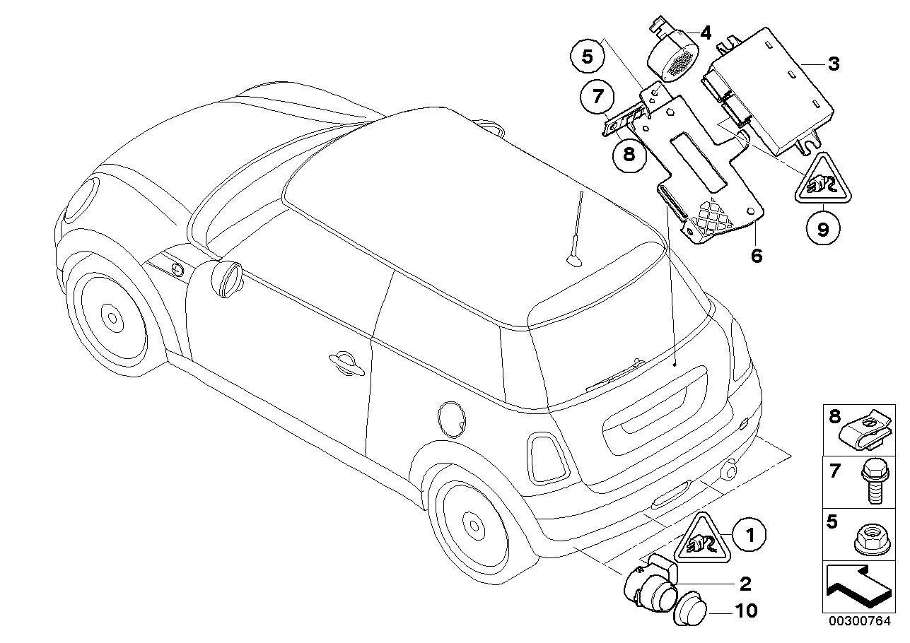 Mini 6620 6 934 308 - Датчик, система допомоги при парковці avtolavka.club