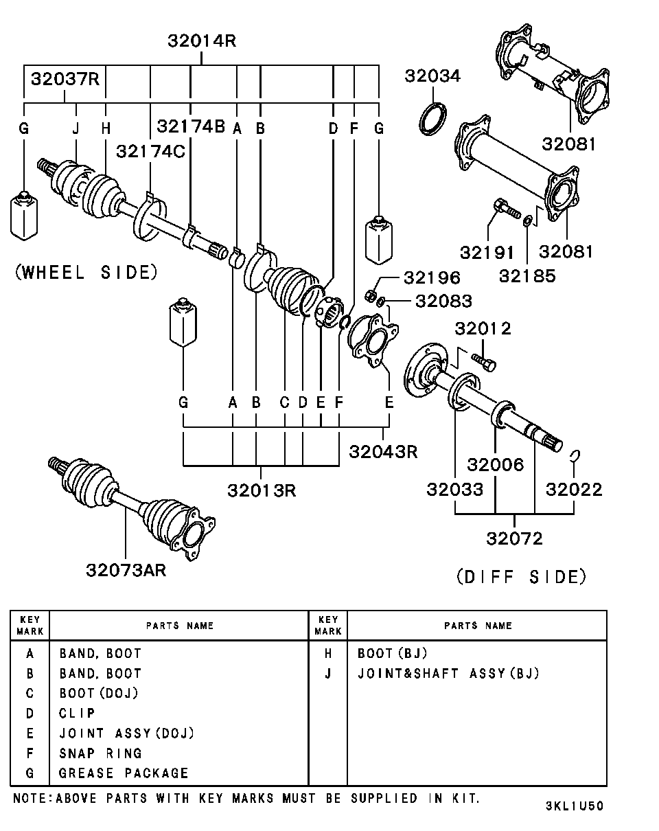 Mitsubishi MB886678 - Шарнірний комплект, ШРУС, приводний вал avtolavka.club