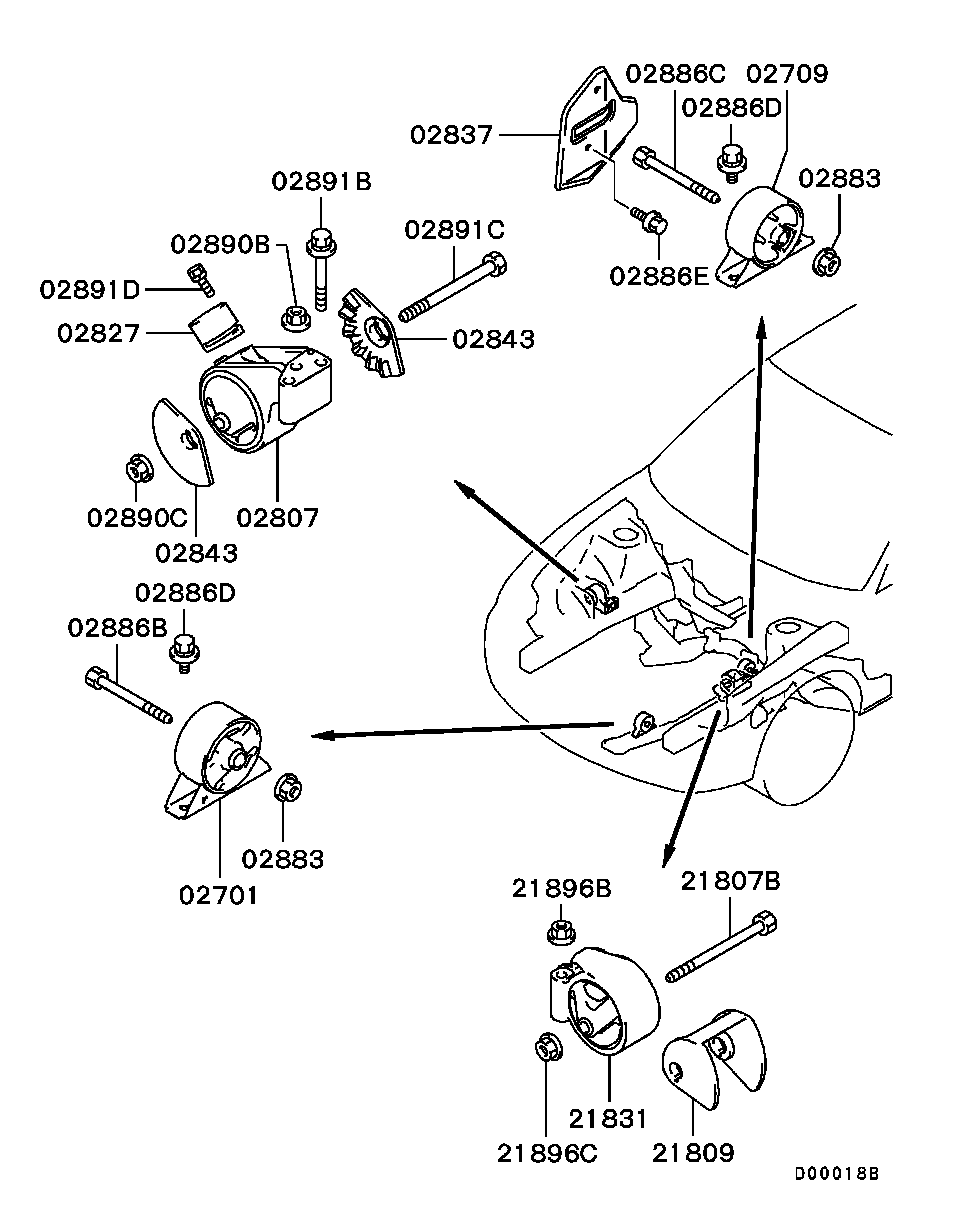 Mitsubishi MR510419 - Підвіска, ступінчаста коробка передач avtolavka.club