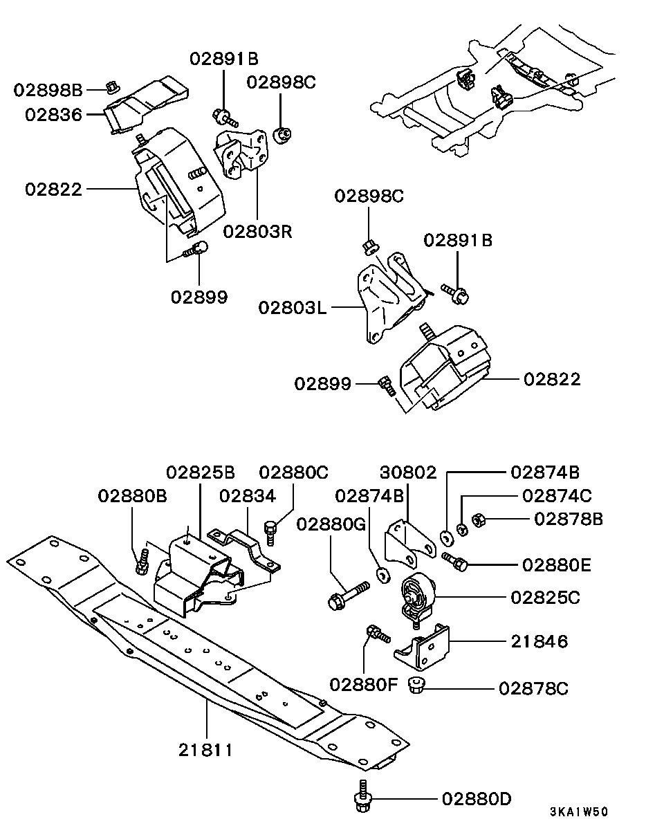 Mitsubishi MR 267949 - Підвіска, автоматична коробка передач avtolavka.club