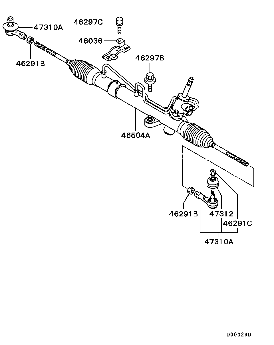 Mitsubishi MN100265 - Рульовий механізм, рейка avtolavka.club