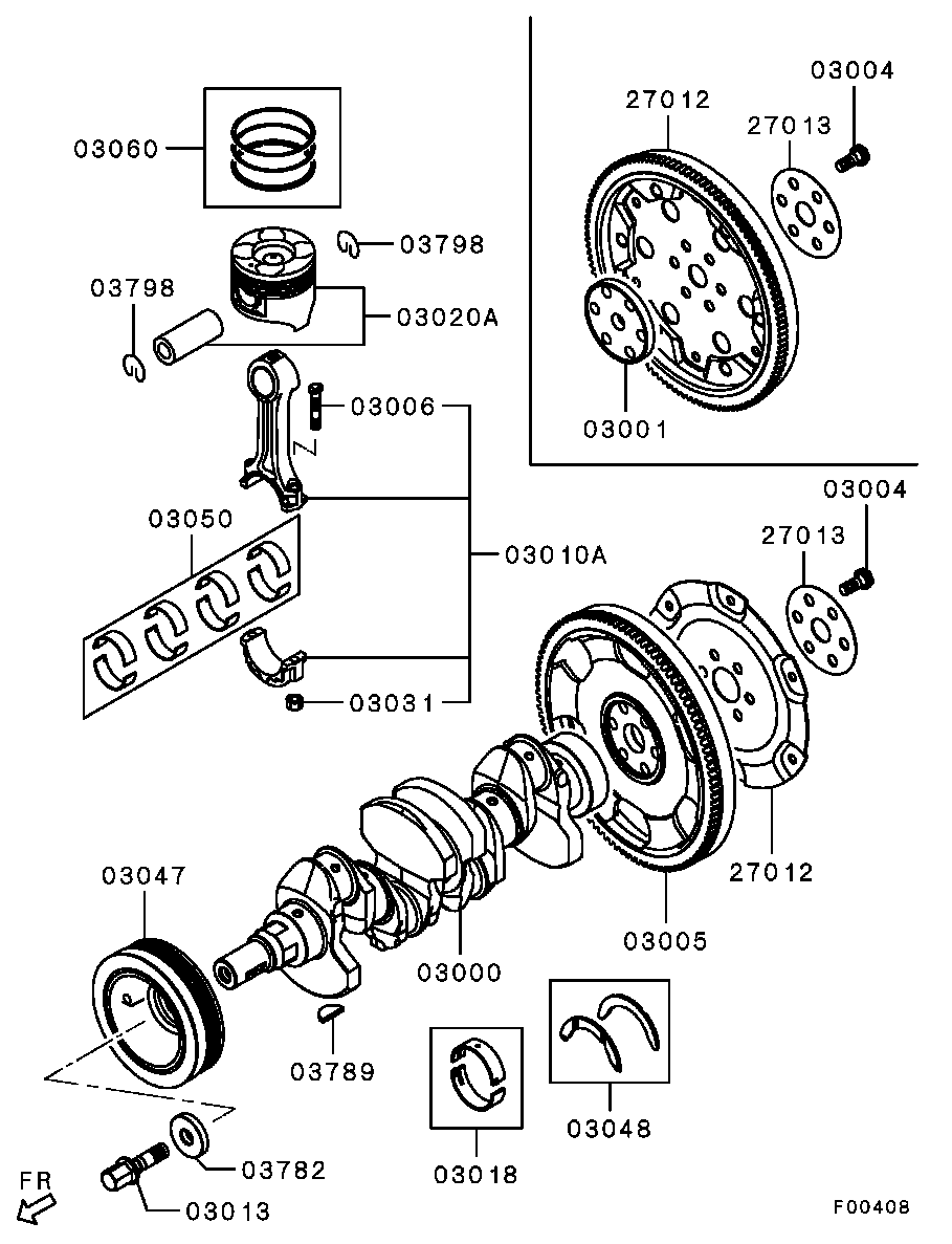 Mitsubishi 1110B977 - Комплект поршневих кілець avtolavka.club