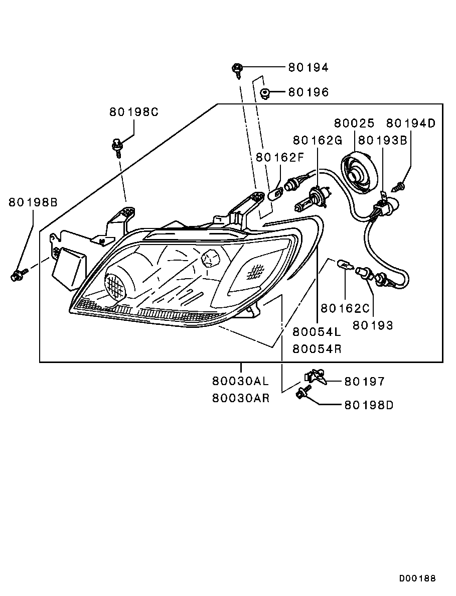 Mitsubishi MR991922 - Основна фара avtolavka.club