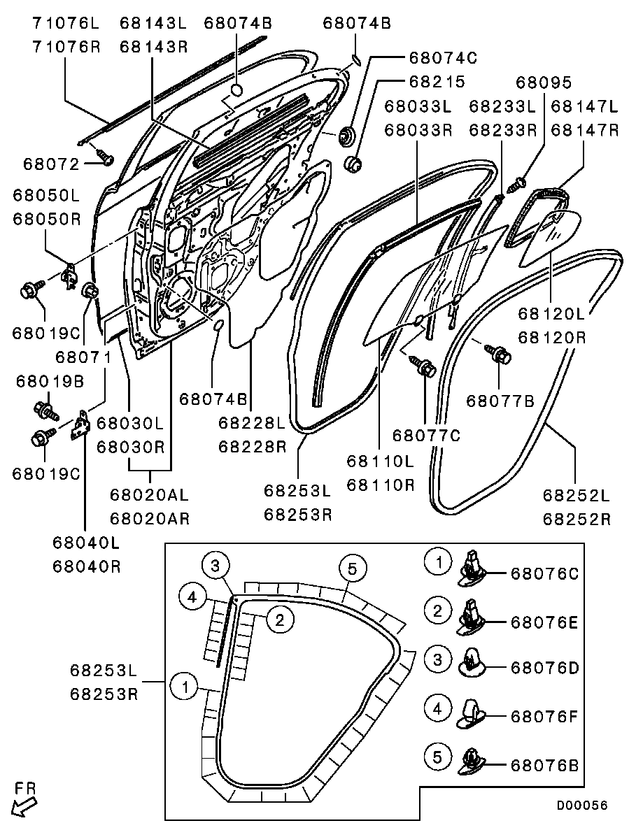 Mitsubishi 5740A018 - Бокове вікно avtolavka.club