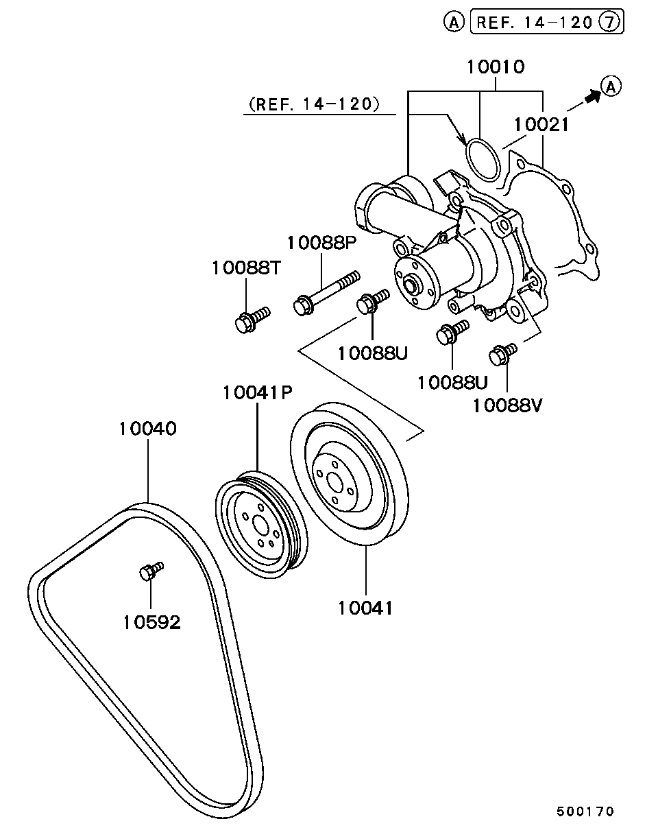 Subaru MD972054 - Водяний насос avtolavka.club