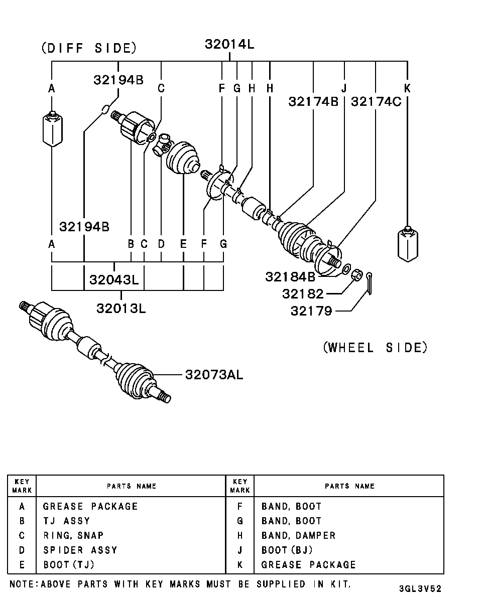 Mitsubishi MR196877 - Пильник, приводний вал avtolavka.club