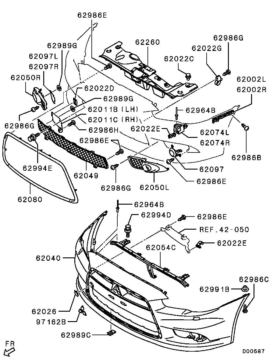 Mitsubishi 7450A224 - Решітка вентилятора, буфер avtolavka.club