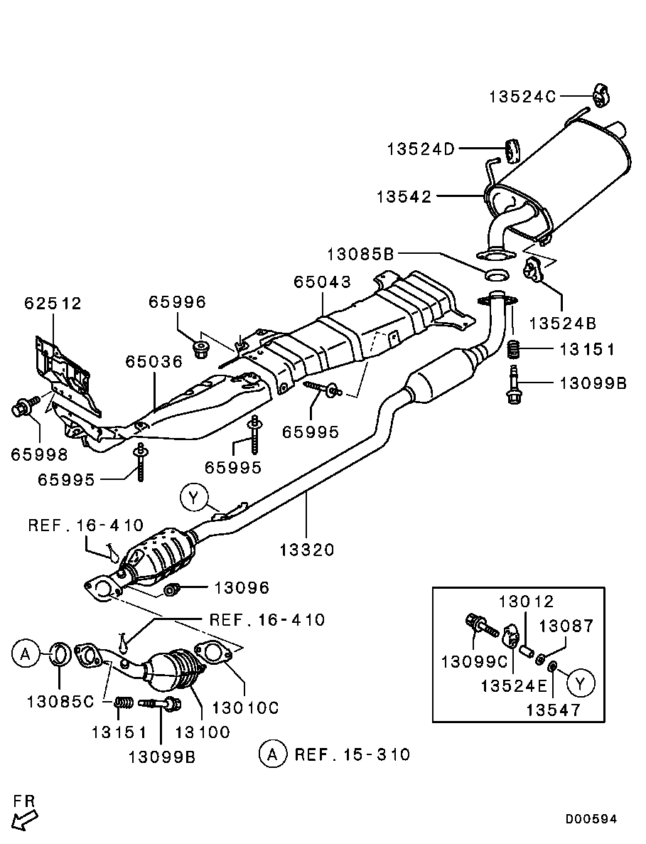 Mitsubishi 1577A178 - Кронштейн, втулка, система випуску avtolavka.club