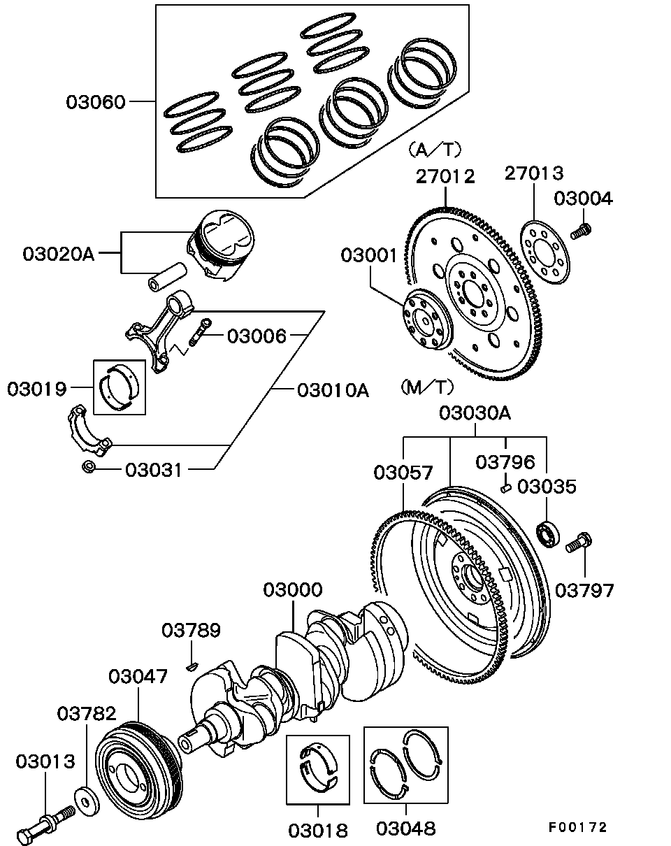 Mitsubishi MD301803 - Комплект поршневих кілець avtolavka.club