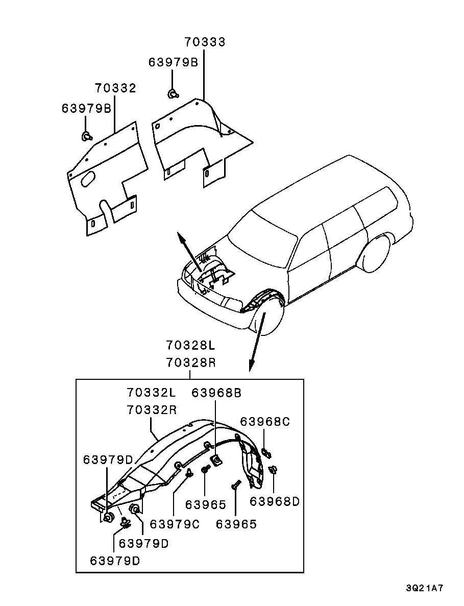 Mitsubishi MR496661 - Внутрішня частина крила avtolavka.club