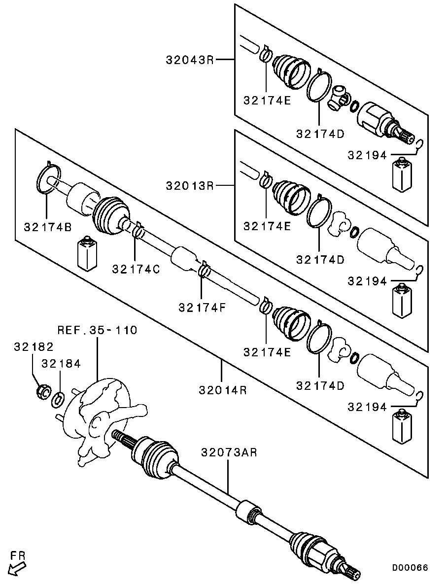 Mitsubishi #MR980748 - Шарнірний комплект, ШРУС, приводний вал avtolavka.club