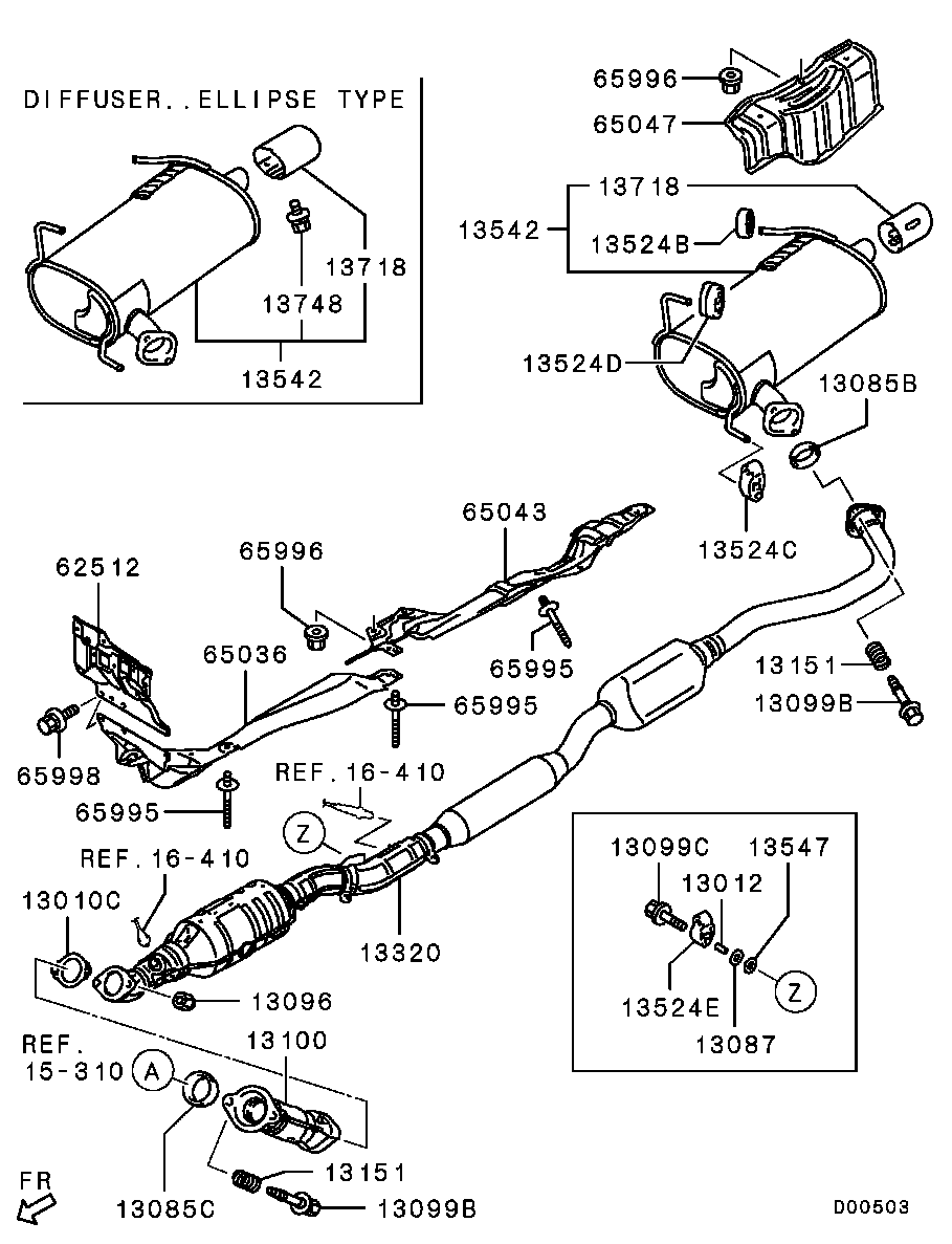 Mitsubishi 1570A094 - Труба вихлопного газу avtolavka.club