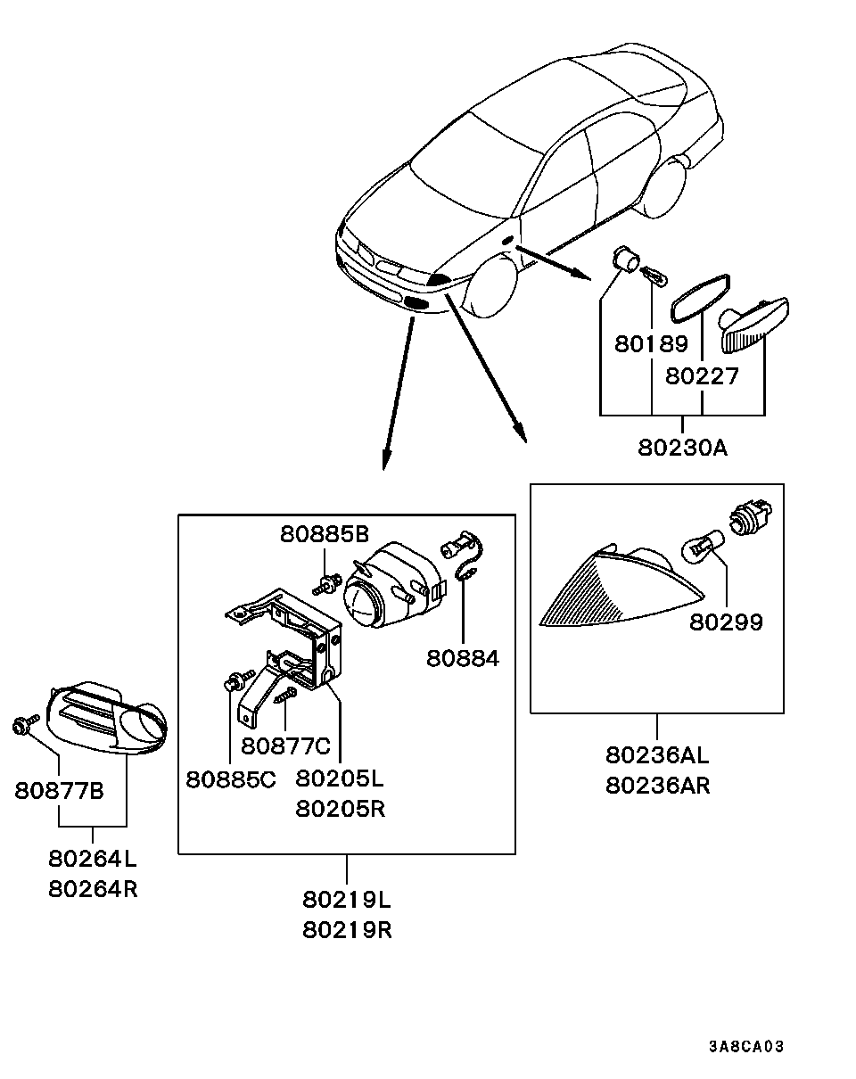 Mitsubishi MB952157 - Бічний ліхтар, покажчик повороту avtolavka.club