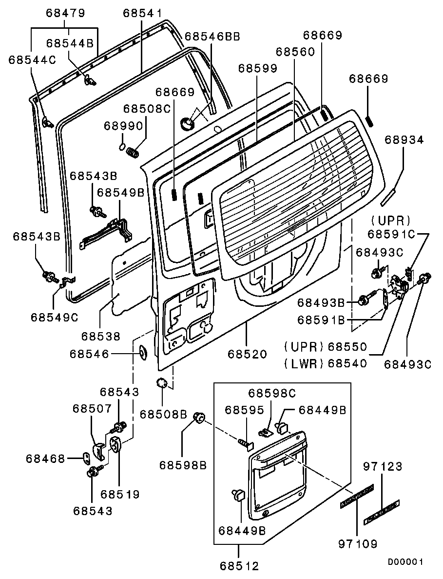 Mitsubishi MR492441 - Заднє скло avtolavka.club