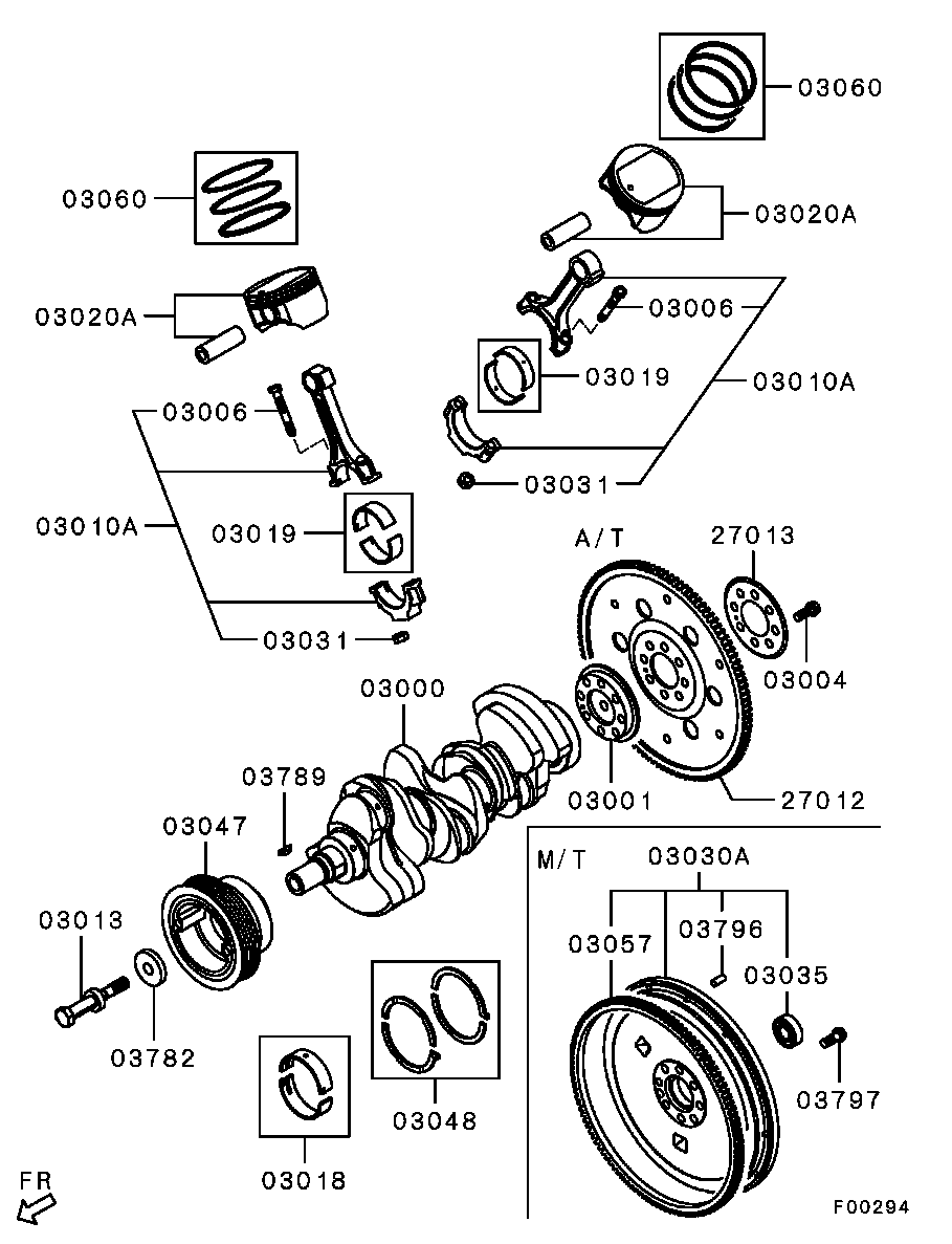 Mitsubishi 1052A271 - Дистанційна шайба, колінчастий вал avtolavka.club