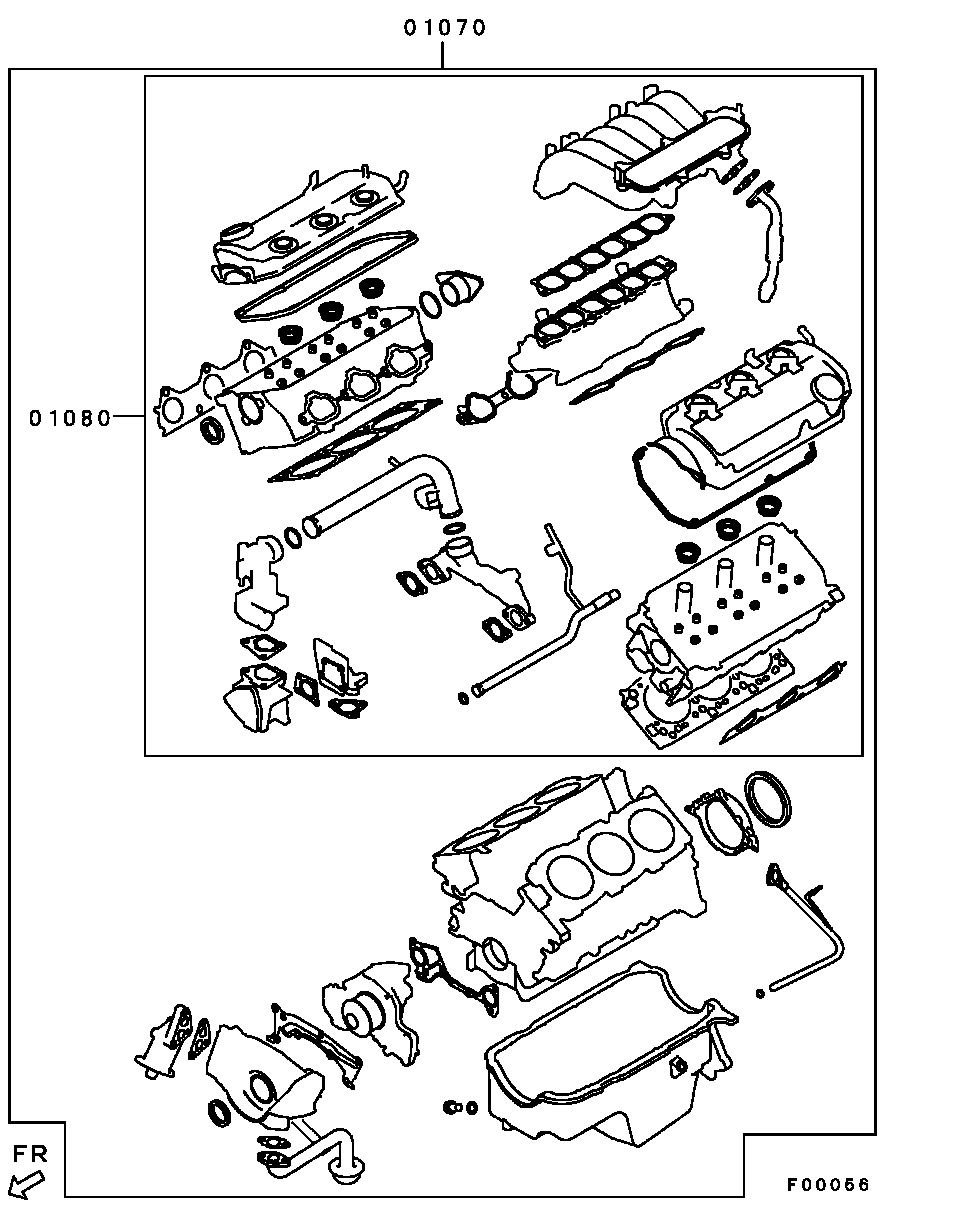 Mitsubishi MD977864 - Комплект прокладок, двигун avtolavka.club