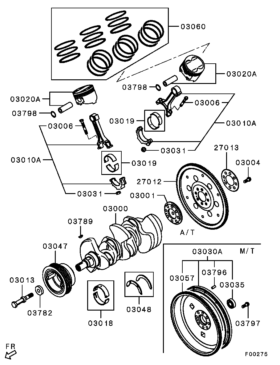 Mitsubishi MD197907 - Комплект підшипників колінчастого вала avtolavka.club