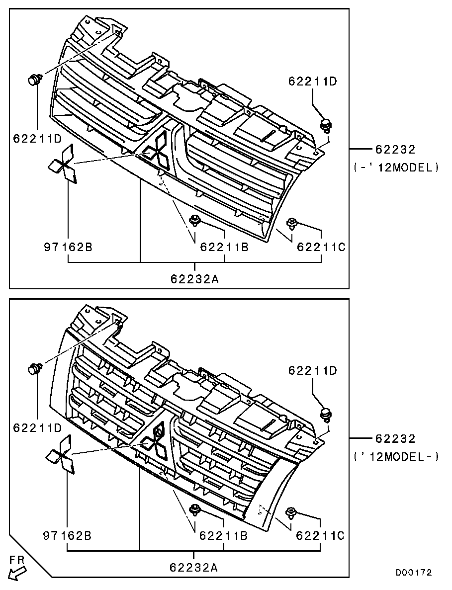 Mitsubishi 7450A283 - Решітка радіатора avtolavka.club