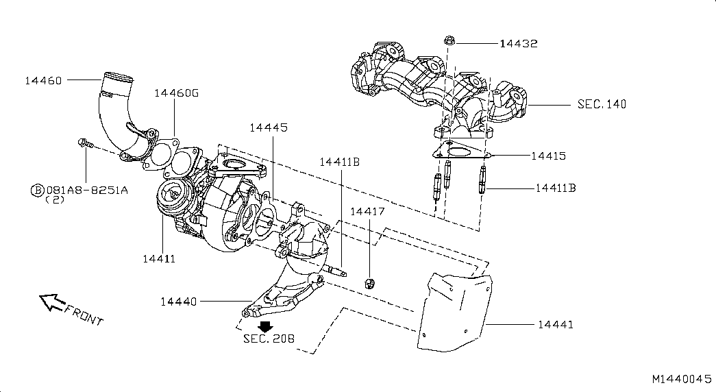 NISSAN 14411EB300 - Компресор, наддув avtolavka.club