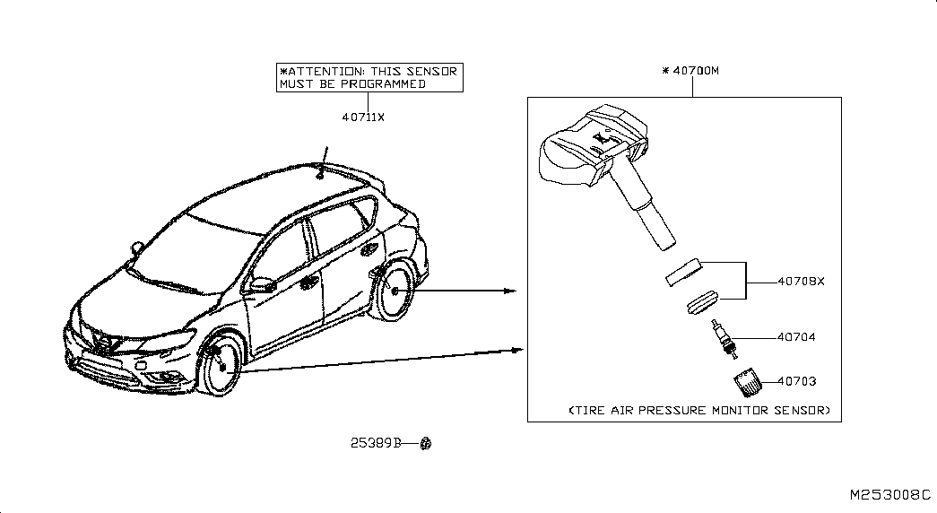 Infiniti 407004CB0B - Датчик частоти обертання колеса, контроль тиску в шинах avtolavka.club