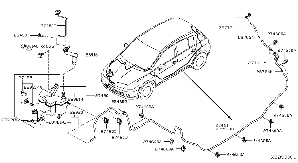 NISSAN 28921-70J00 - Водяний насос, система очищення вікон avtolavka.club