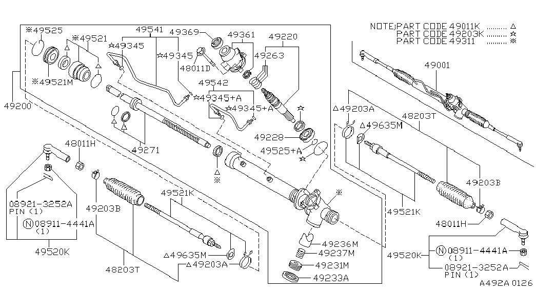 Infiniti 485200W025 - Наконечник рульової тяги, кульовий шарнір avtolavka.club