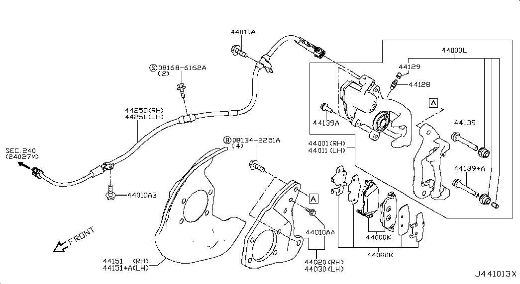 NISSAN D41204CA0A - Ремкомплект, гальмівний супорт avtolavka.club