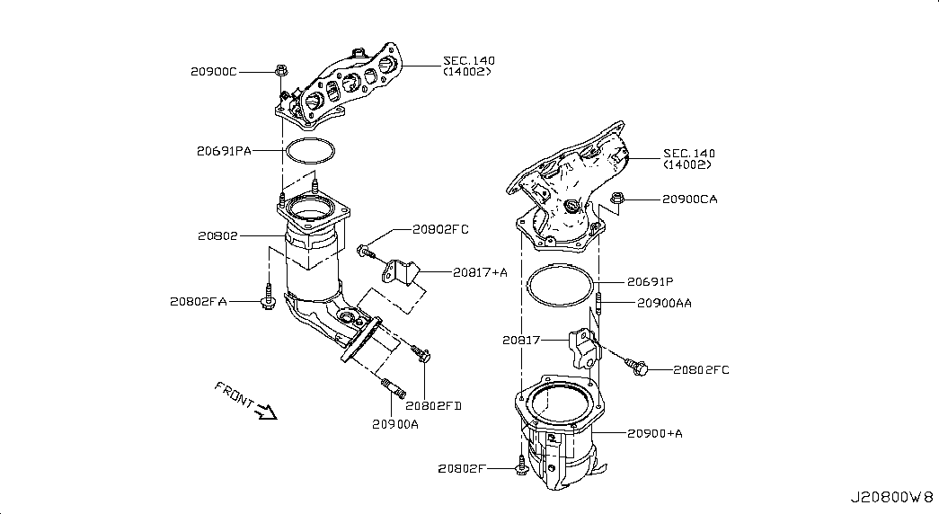 NISSAN 20691-JA10B - Кільце ущільнювача, труба вихлопного газу avtolavka.club