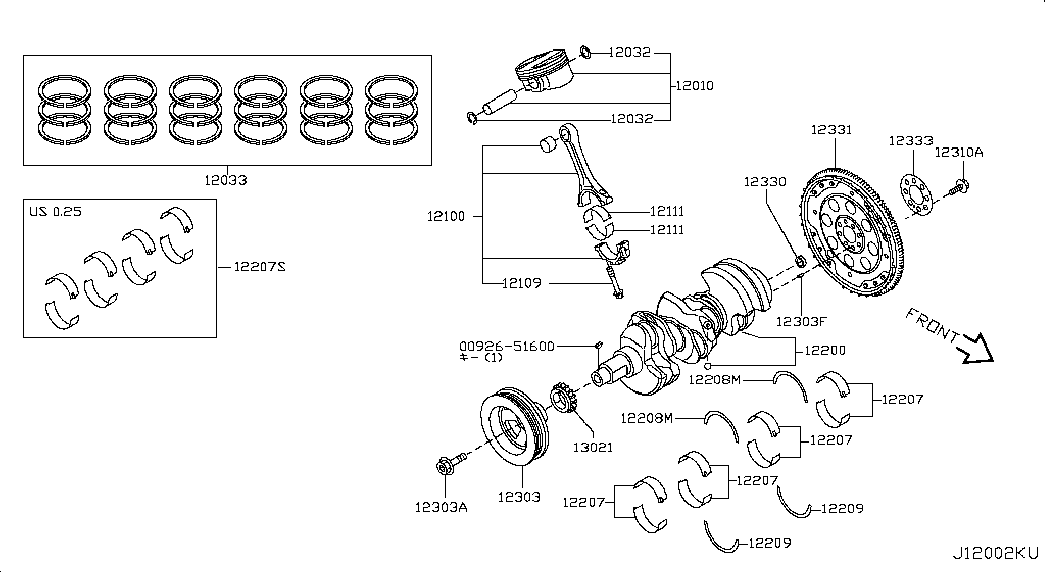 NISSAN 12111-JA10C - Шатуни підшипник avtolavka.club